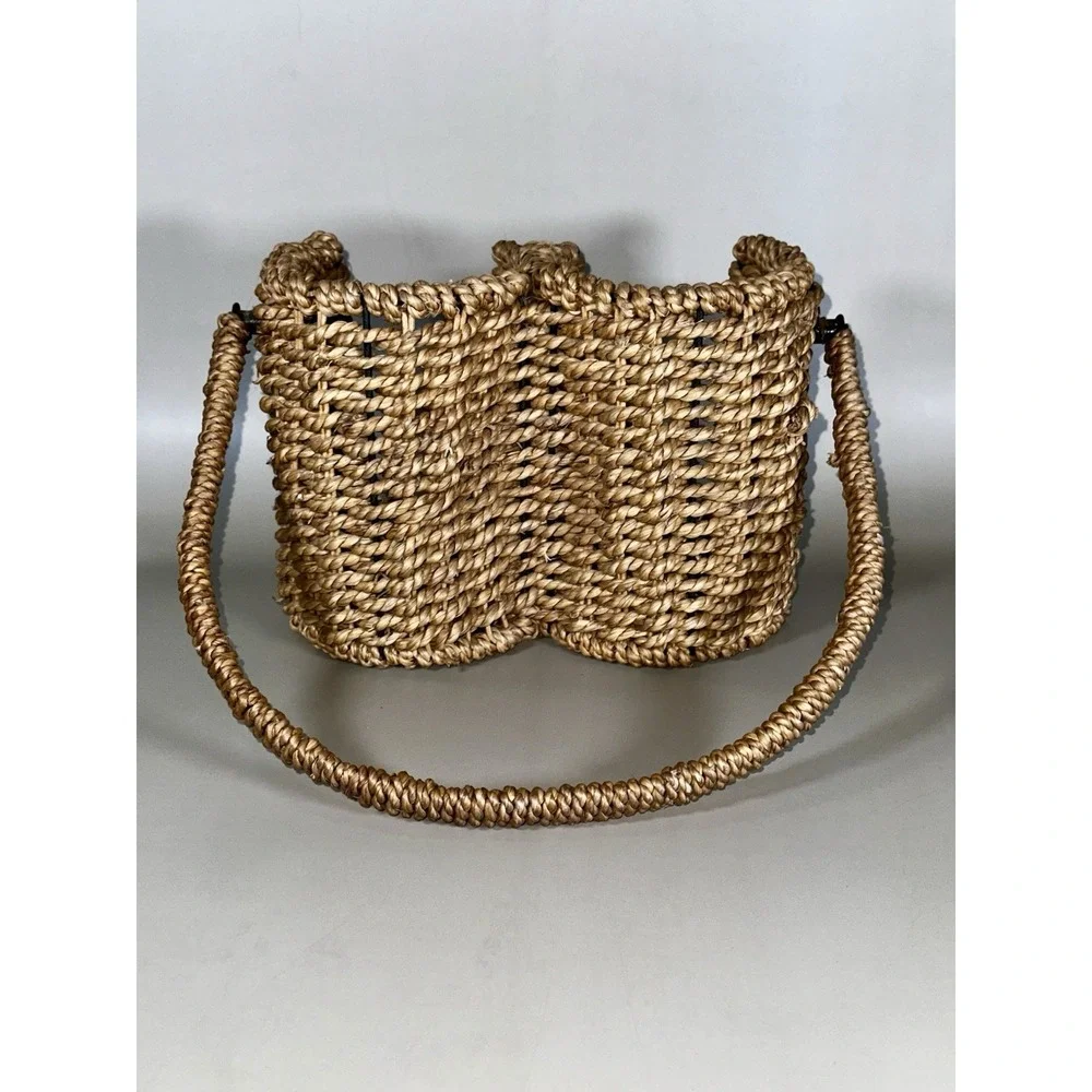 Natural Fiber Woven 2 Bottle Wine Carrier Tote Rustic Seagrass Caddy Gift Basket